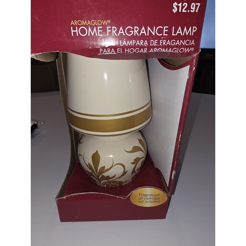 AromaGlow Home Fragrance Lamp (No Oil Cartridges) Elegant Cream Gold NOS